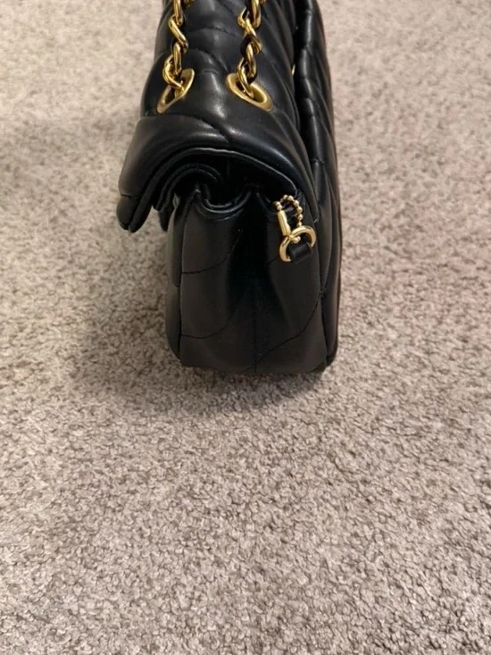 Coach Black Quilted Shoulder Bag with Gold Hardware - Picture 4 of 4